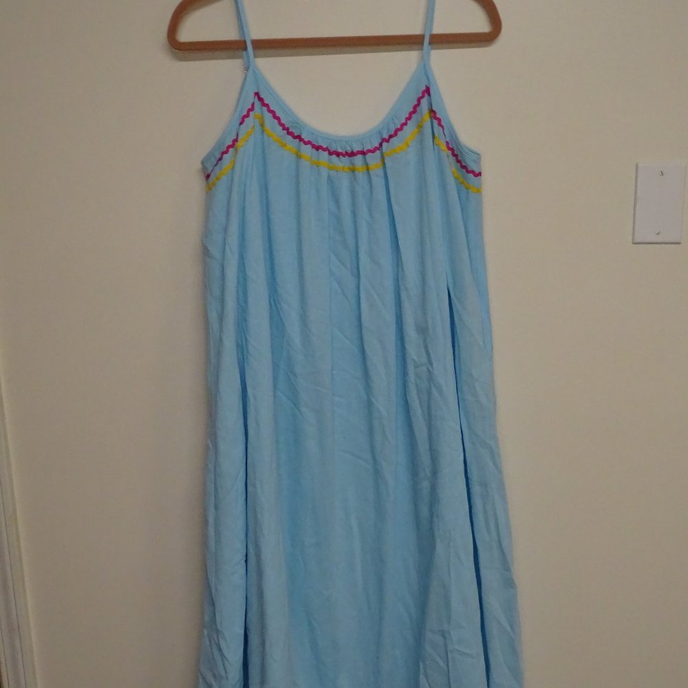 Olivia Rubin Dress Aurora Blue Maxi Sleeveless Cotton Size 10